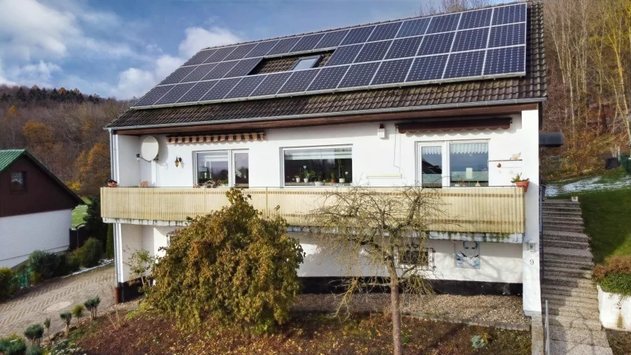 Südseite - Haus kaufen in Niedenstein - Viel Platz, traumhafte Aussichten und nachhaltiges Wohnen – Ihr neues Zuhause wartet!