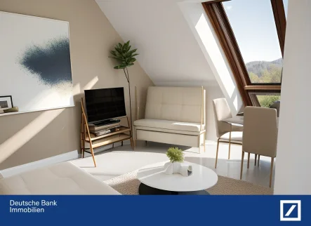 Wohnraum Visualisierung - Wohnung kaufen in Stuttgart - Ideale Kapitalanlage - Apartment mit hoher Mietrendite