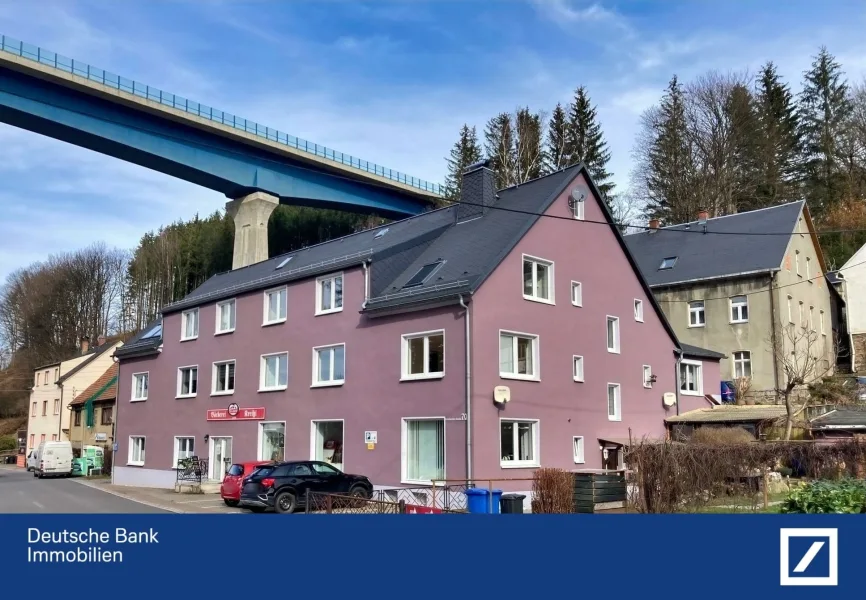 Ansicht Front_Straße - Gastgewerbe/Hotel kaufen in Raschau-Markersbach - Attraktive Gewerbefläche sucht neuen Eigentümer