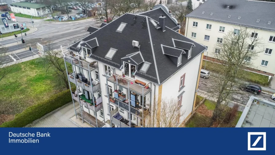 Hausrückansicht - Wohnung kaufen in Chemnitz - Reizvolle Maisonette-Wohnung in historischem Mehrfamilienhaus