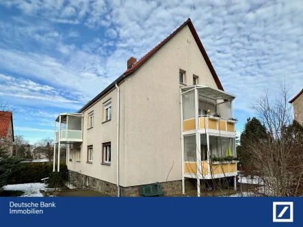 Balkonseiten - Wohnung kaufen in Lichtenstein - Ideal für Eigennutzer, auch als Ferienwohnung – Balkon, drei Zimmer und Nebenräume in ruhiger Lage 