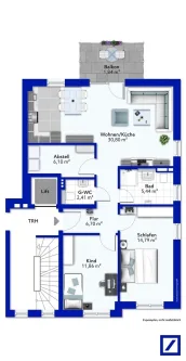 Exposeplan-Obergeschoss rechts - Wohnung kaufen in Bitburg - Attraktive Neubauwohnung in schöner Wohnlage