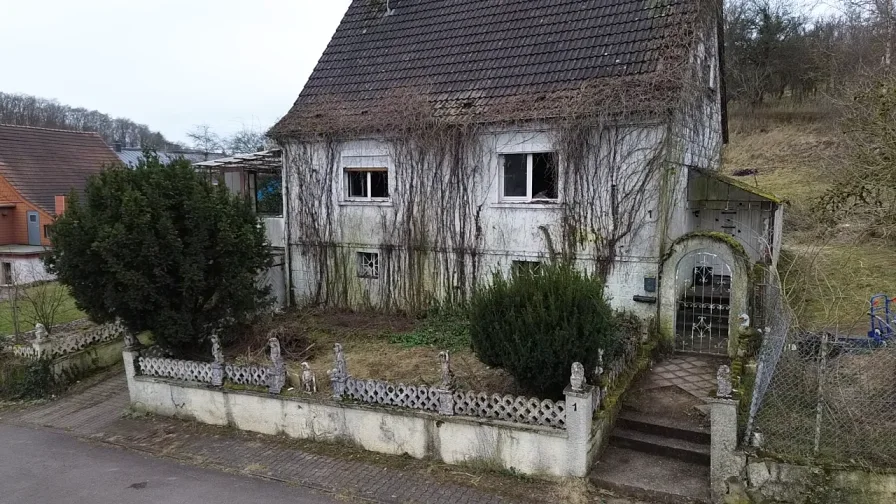 Hausfront - Haus kaufen in Freisen - Sanierungsbedürftiges Einfamilienhaus in Freisen-Eitzweiler – Gestalten Sie Ihr Traumhaus!