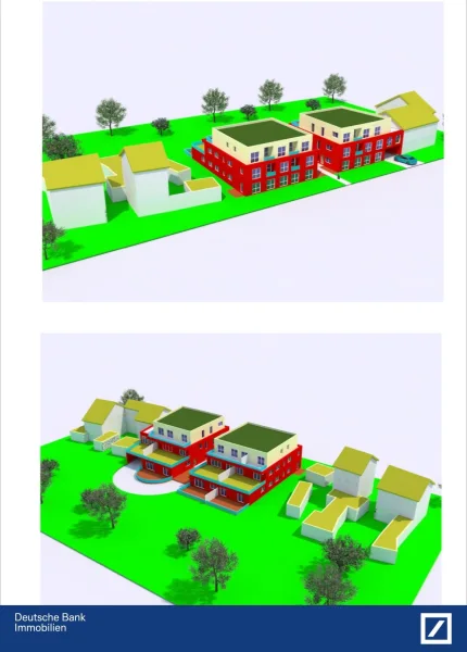 Entwurf einer Bebaungsmöglichk - Grundstück kaufen in Düren - 5000 m² Baugrundstück zur Reihenhausbebauung oder individuellen Einzelbebauung möglich