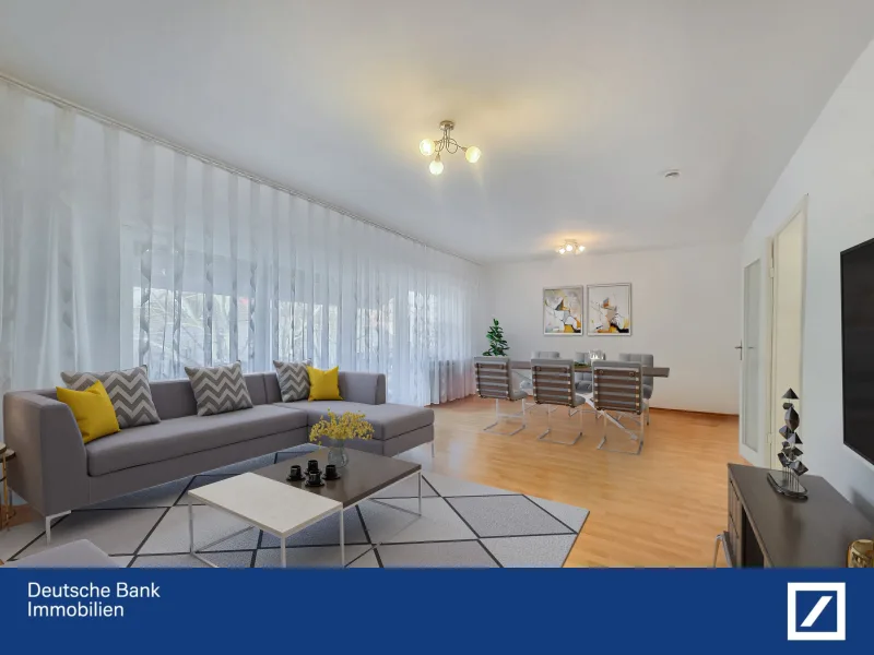 Wohnzimmer Illustration - Wohnung kaufen in Stuttgart - 3-Zimmer-Wohnung mit großzügigem Süd-Westbalkon in zentraler Lage