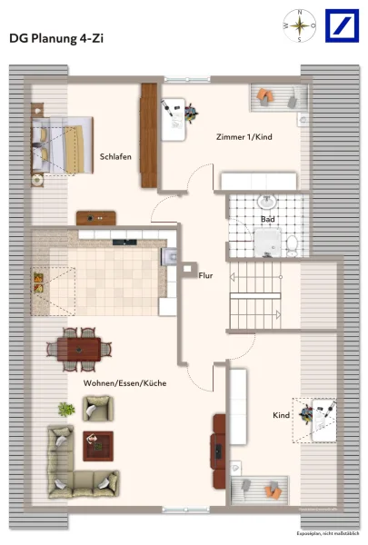 Grundriss Planung DG 4-Zi