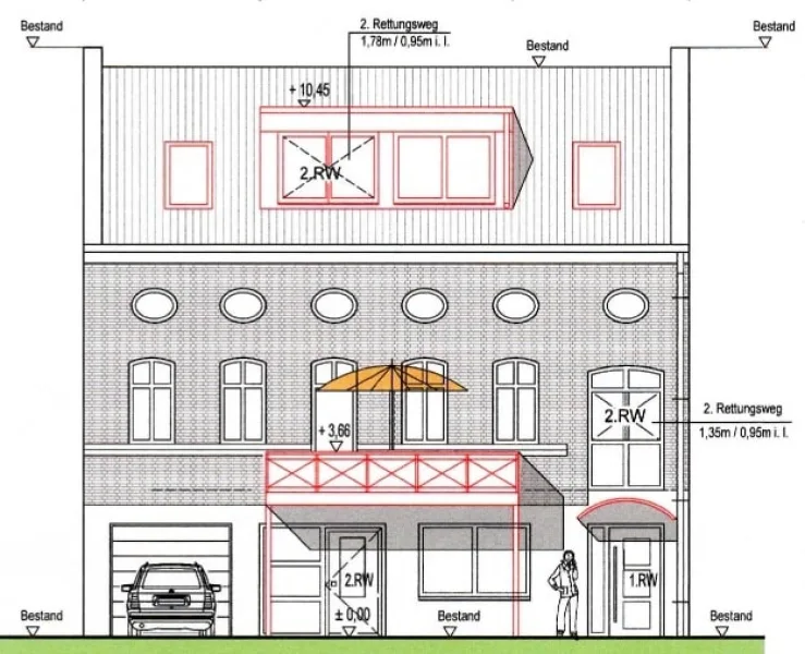 Ansicht - Haus kaufen in Gelsenkirchen - Einfamilienhaus - Loft in Gelsenkirchen-Mitte, Gewerbeanteil möglich