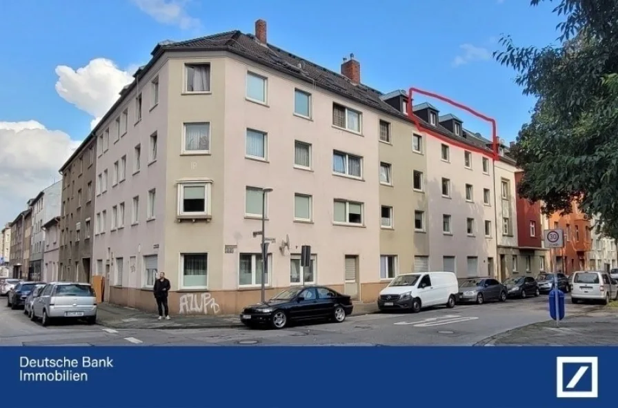 Außenansicht - Wohnung kaufen in Gelsenkirchen, Bulmke-Hüllen - DG-Wohnung mit Dachterrasse und Potential