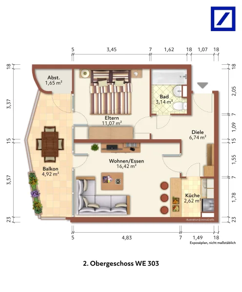 Grundrissplan 2. Obergeschoss 