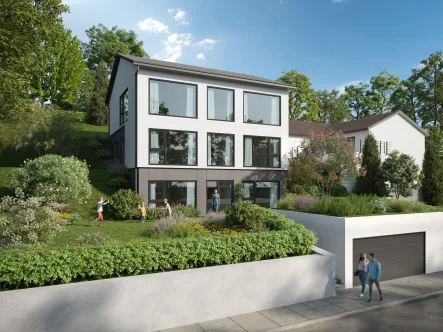 Visualisierung - Grundstück kaufen in Waiblingen - Baugrundstück in Hanglage mit tollem Ausblick auf die Rems (mit Baugenehmigung) 