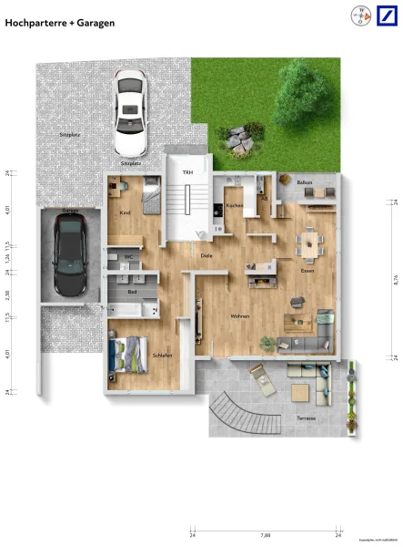 Grundriss 4,5 Zi. Wohnung