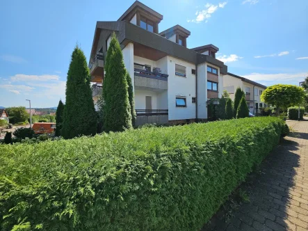 Hausansicht  - Wohnung kaufen in Schlierbach - Attraktive 125m² Hochparterre-Wohnung mit großer Terrasse, Garage und 2 PKW Stellplätzen