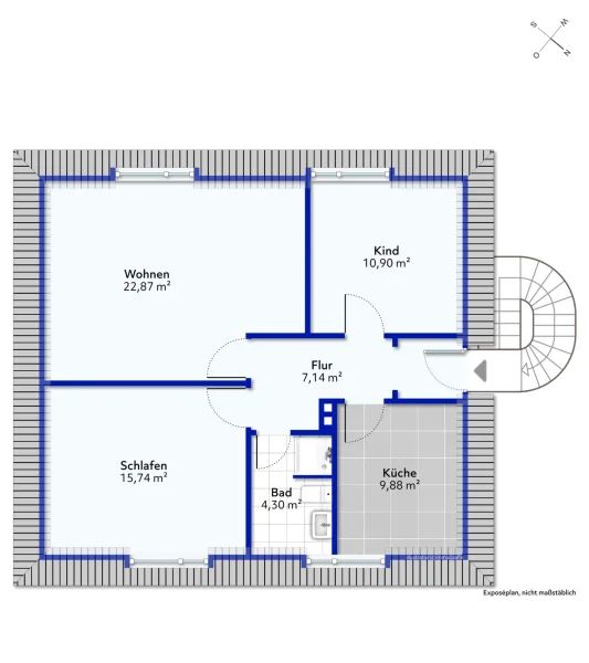 Grundriss Dachgeschosswohnung