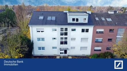 Frontansicht Luftaufnahme - Zinshaus/Renditeobjekt kaufen in Mönchengladbach - Attraktives Investment!Ansprechendes Mehrfamilienhaus in MG - Giesenkirchen!