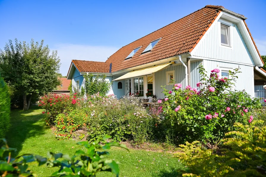 Gartenansicht - Terrasse - Haus kaufen in Behrenhoff - Ein Vernunft-Haus in beliebten Ort nahe Greifswald