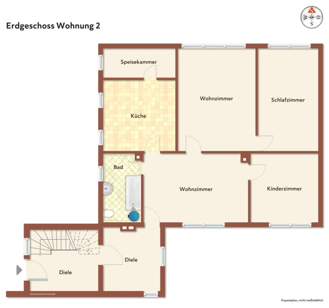 Wohnung 2 EG unmöbliert