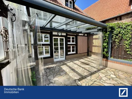 Terrasse  - Haus kaufen in Warendorf - "Historischer Charme trifft modernen Komfort: Fachwerkhaus in Freckenhorst