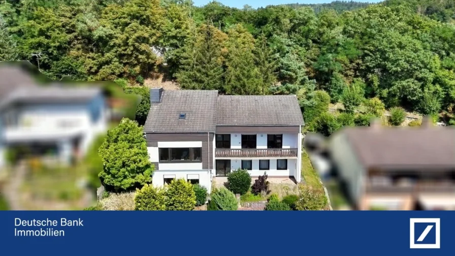 Hauptbild mit Banner - Haus kaufen in Dautphetal - Ruhe und Natur pur: Großzügiges Haus mit Einliegerwohnung in Buchenau