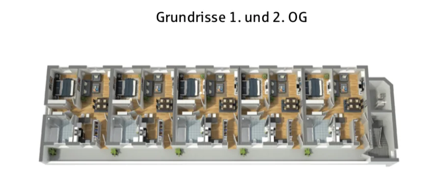 Grundriss 1 und 2 Obergeschoss