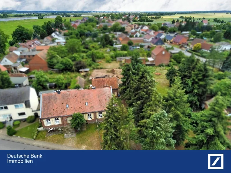 Luftbild - Haus kaufen in Tangerhütte - Charmantes Backsteinhaus in Elbnähe! 