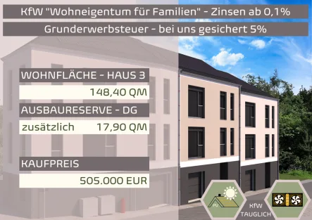 Ansicht REH re - Haus kaufen in Ilmenau - Reihenendhaus *Zentrum mit ca. 148 m² Wfl. +ca. 18 m² Reserve