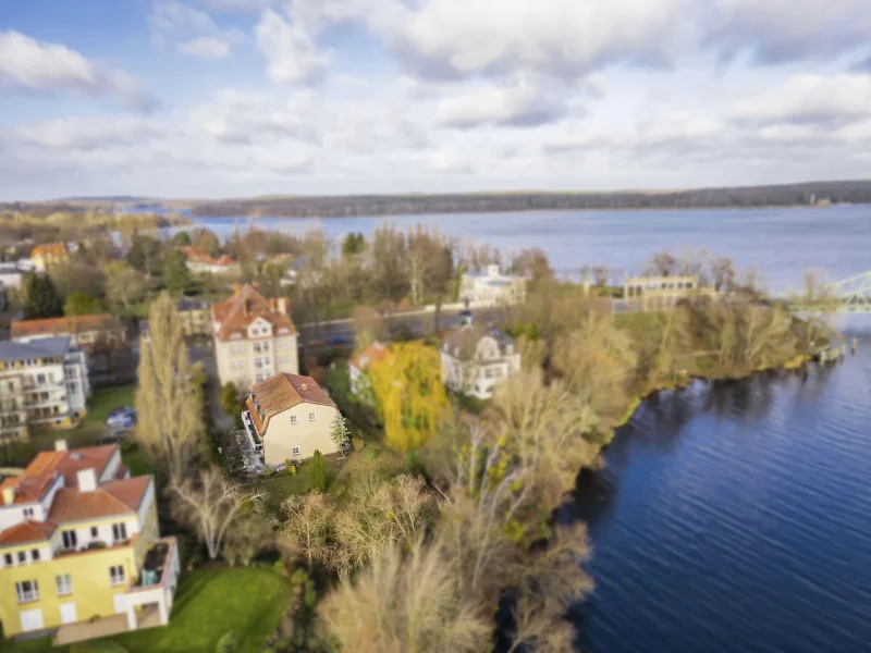 Luftbild von Glienicker Lake