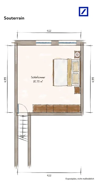 Grundriss Souterrain möbliert