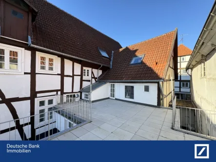 Whg. 1 Dachterrasse - Haus kaufen in Soest - Fachwerk Doppelhaus mit 2 Wohnungen in bester Lage