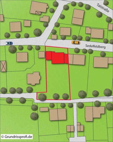 Lageplan-Sedelfeldberg-Wohnbau - Grundstück kaufen in Friedberg - Großes Wohnbaugrundstück mit Entwicklungspotenzial in Toplage (EFH,DH)