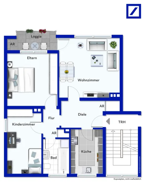 Grundriss der Wohnung