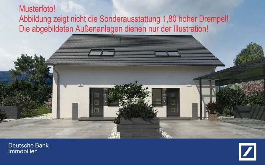 Beispielfoto Eingang - Haus kaufen in Rostock - JETZT KAUFEN, ERST NACH FERTIGSTELLUNG ZAHLEN! Neubau von DHH KfW55EE mit EBK, bezugsfertig!