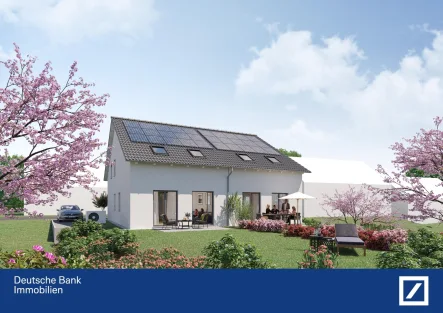 Vorderansicht - Haus kaufen in Zaisenhausen - Moderne Neubau-Doppelhaushälfte in Bestlage, günstige Finanzierung durch KFWG-Standard