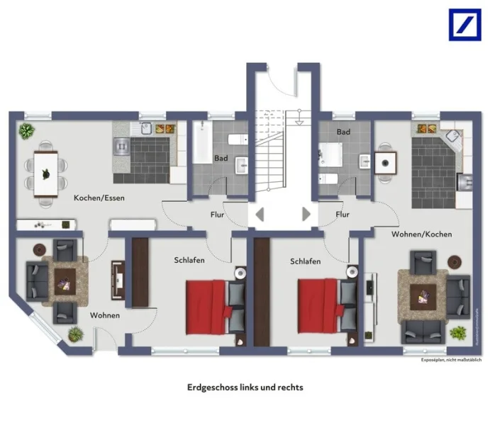 Grundriss EG links und rechts