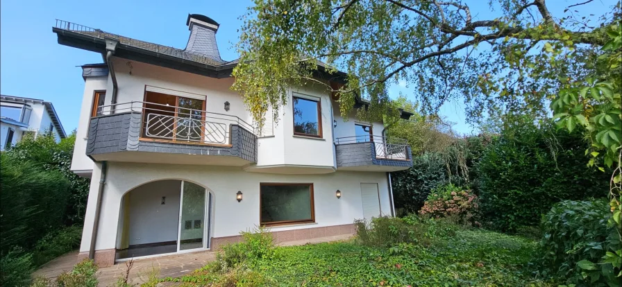 Blick vom Garten - Haus kaufen in Wiesbaden - Traummaße für die ganze Familie in Wiesbaden - Sonnenberg !