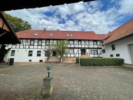 Gesamthaus Wohngebäude - Haus kaufen in Rhumspringe - Resthof mit ca. 3400 m² Grundstück und 4 Wohnungen, Scheunen, 5 Garagen, Lagerräume