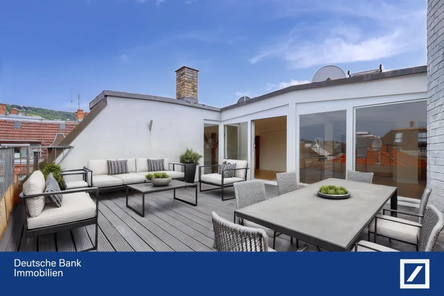 Dachterrasse - Wohnung mieten in Stuttgart - Ihr privates Sonnendeck über den Dächern der Stuttgarter Innenstadt!