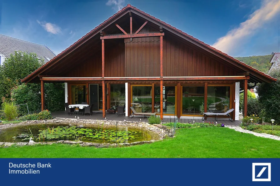 Ansicht von Süden - Haus kaufen in Pfinztal - *** Architektenhaus der Extraklasse ... ein Unikat in ökologischer Bauweise ***