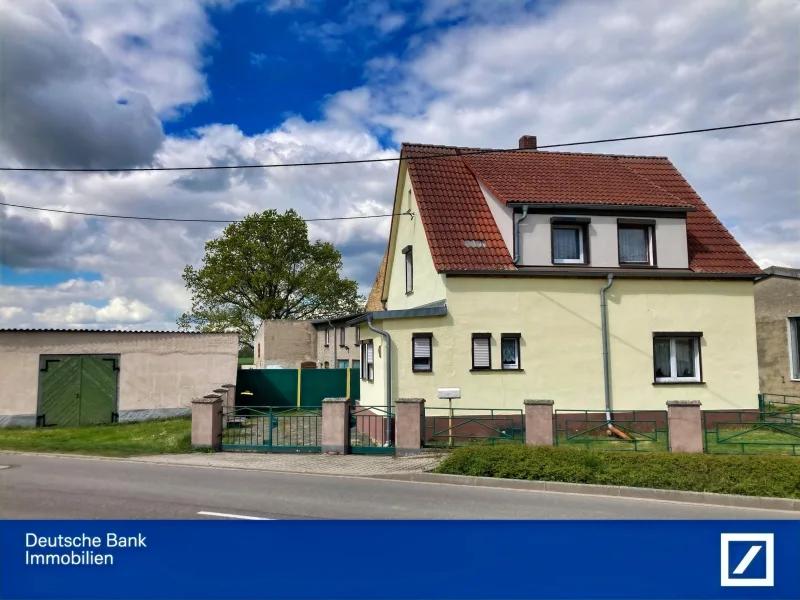 Ansicht - Richtung West - Haus kaufen in Delitzsch - freistehendes Einfamilienhaus in idyllischer Lage – großer Garten Renovierungsbedürftig