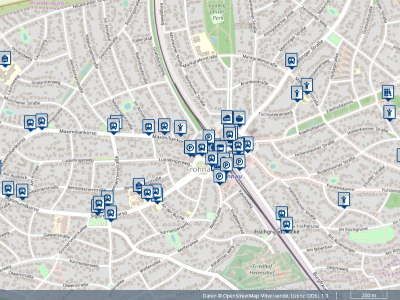 Karte Frohnau Infrastruktur