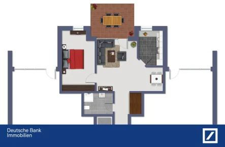 Grundriss ETW - Wohnung kaufen in Dinslaken - ca. 68,54 m² Wohnen im Erdgeschoss mit Gartenanteil *Aufzug *Tiefgaragenstellplatz