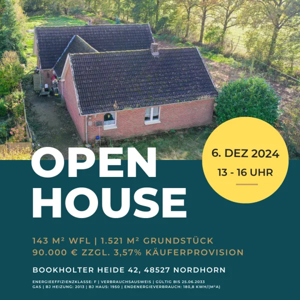 Open House - Haus kaufen in Nordhorn - Sanierungsobjekt mit großem Potenzial in idyllischer und dennoch stadtnaher Lage von Nordhorn