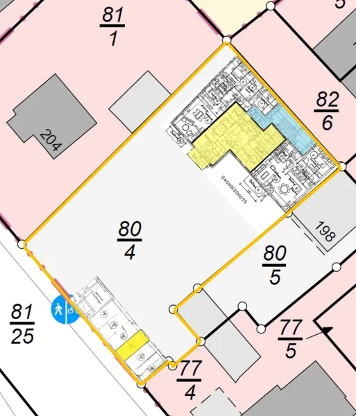 Lageplan mit Kennzeichnungen