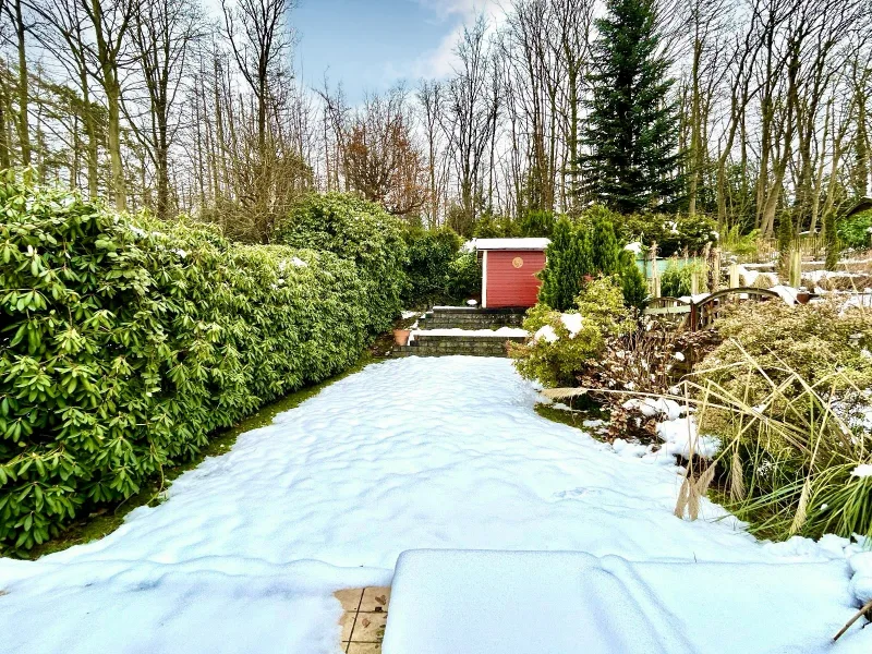 Garten mit einem grünen Ausblick