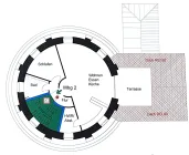 Das geplante 2. OG. im Turm mit der Terrasse auf dem Pumpenhaus