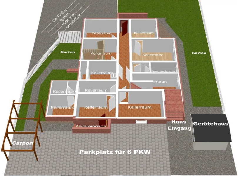 Grundriss Keller in 3D Bild 2