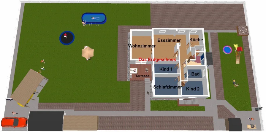 Grundriss Obergeschoss in 3D