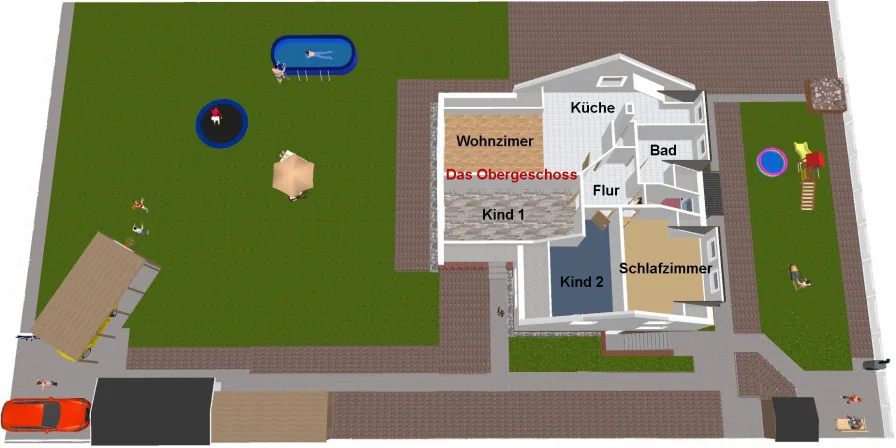 Grundriss Erdgeschoss in 3D