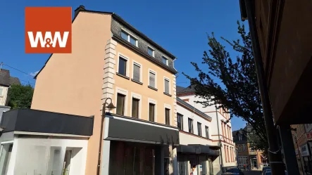 Frontansicht - Haus kaufen in Idar-Oberstein - Direkt am Marktplatz von Idar - Wohn- und Geschäftshaus mit Potenzial