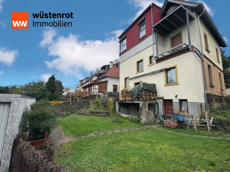 Rückseite - Haus kaufen in Alzey - +++ALZEY ZENTRUM: 1-2 FAMILIENHAUS MIT GARTEN, 5 GARAGEN UND BLICK ZUM SCHLOSS+++