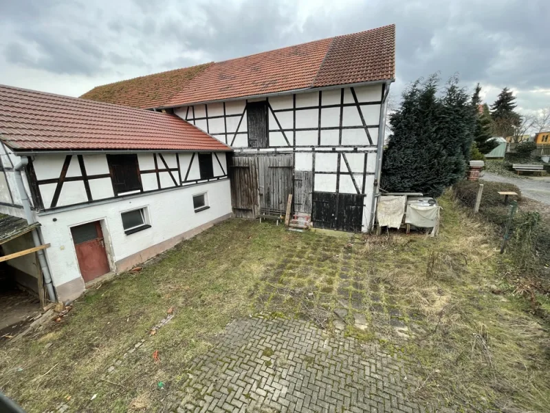 Hof mit Scheune - Haus kaufen in Krölpa / Herschdorf - Großer Garten in ruhiger, idyllischer Lage - alter Bauernhof mit Wohnhaus